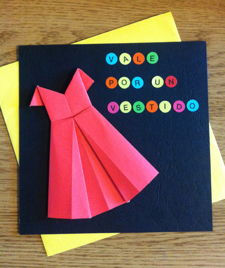 Origami Dress Birthday Gift Card Bubanana